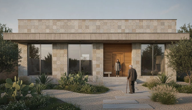 راهنمای جامع طراحی نمای ساختمان یک طبقه با سرامیک